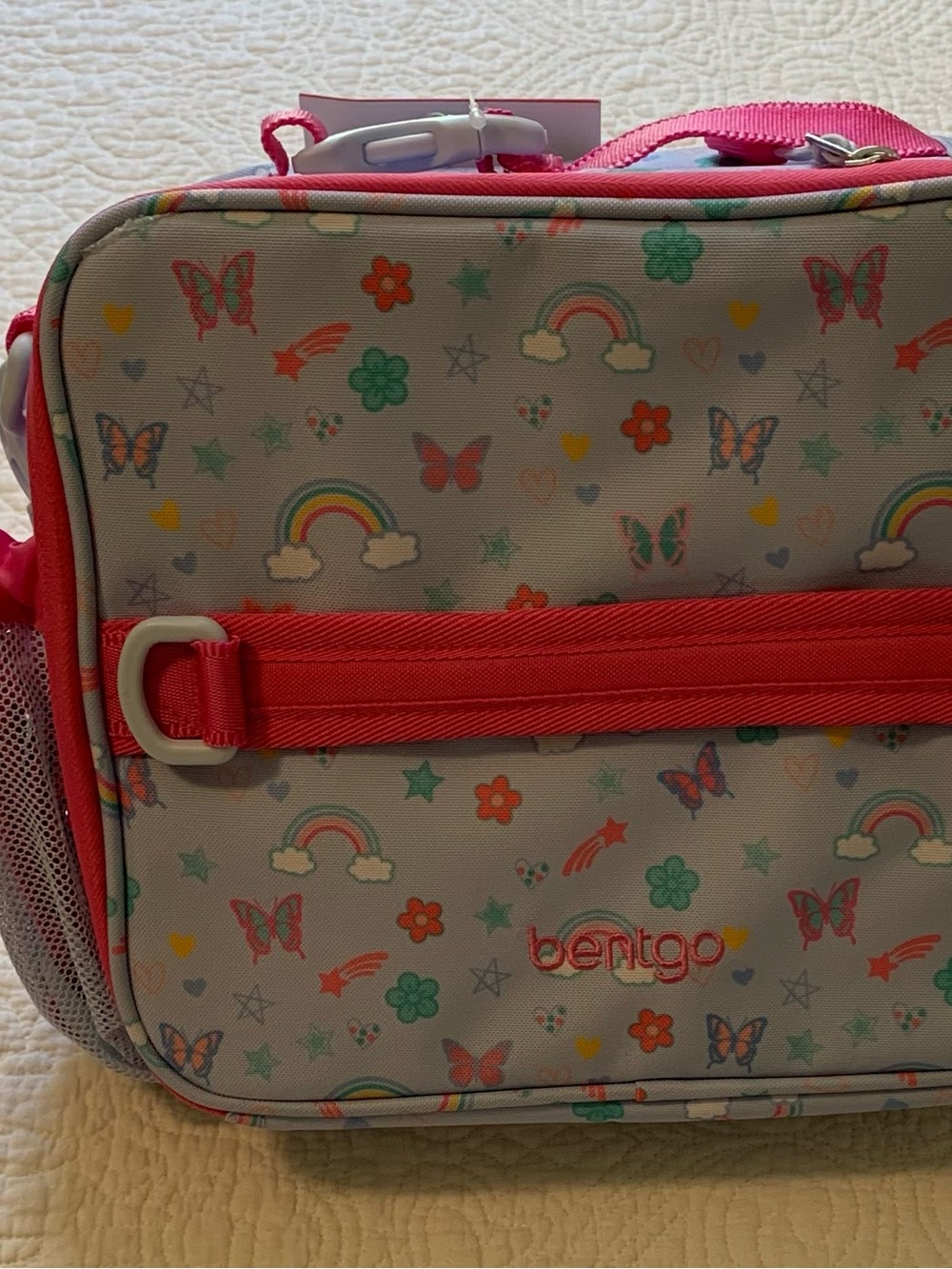 Bentgo Kids Pink Rainbow & Butterfly Lunch Bag